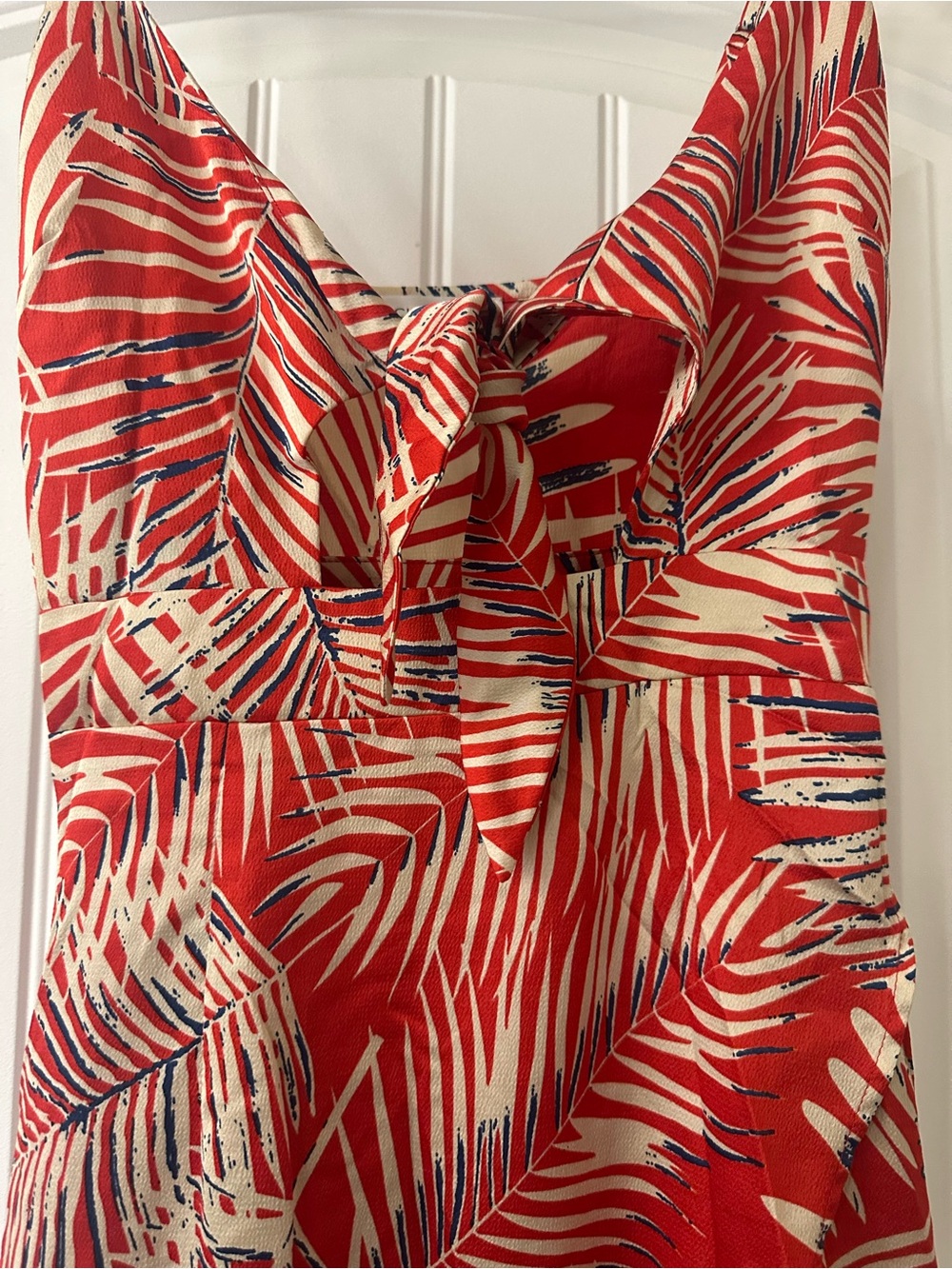 Cupshe Reagan Tropical Knotted Dress XS Red White Blue EUC Beach Vacation 🇺🇸 - Picture 5 of 6